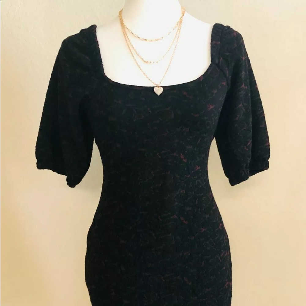 FREE PEOPLE Sunset Mini Dress COLOR BLACK COMBO SIZE XS NWT ($108) - Picture 2 of 7